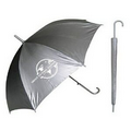 Silver Sleek Stick Umbrella with Hook Handle (46" Arc)